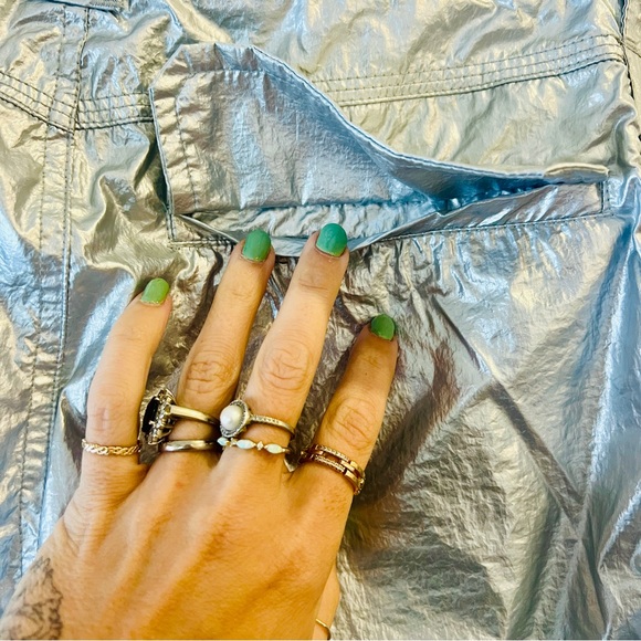 Zara | Metallic Silver Parachute Cargo Pants - Picture 8 of 13